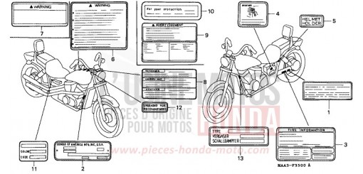 WARNETIKETT (VT1100C) VT1100CS de 1995
